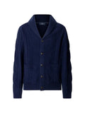 Hackett London cable-knit shawl-collar cardigan