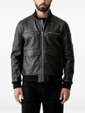 Joop! calf leather panelled jacket