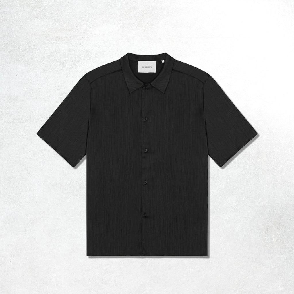 Les Deux Hector Plissé SS Shirt: Black