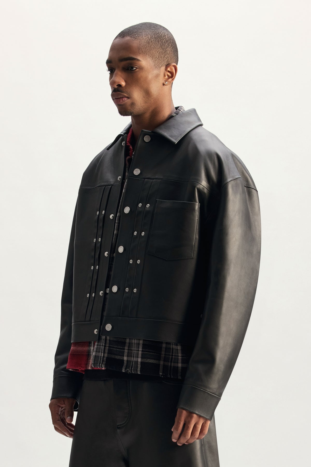 Leather Bonded Trucker Jacket