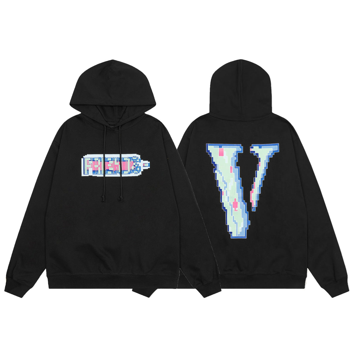 Vlone Friends Big V Logo American Style Unisex Hoodie