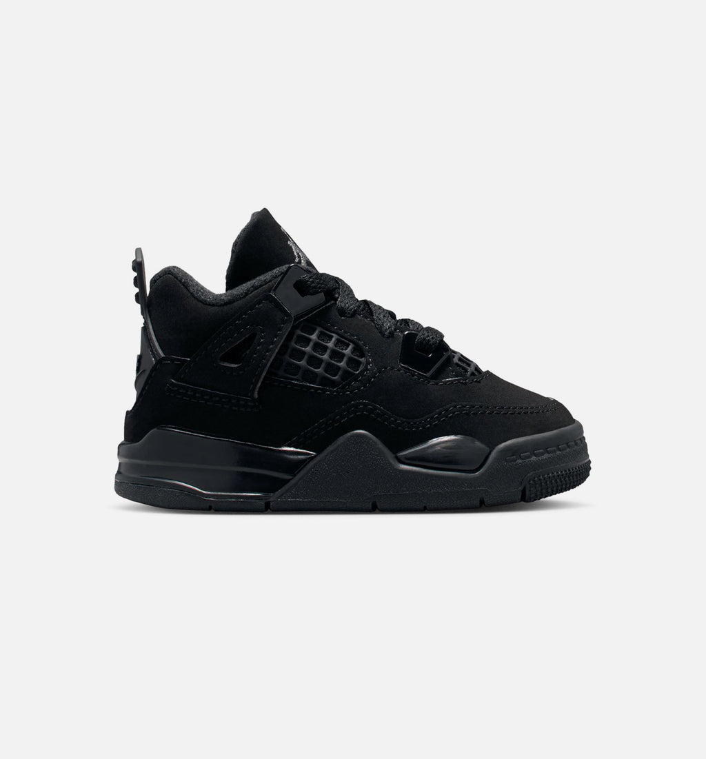 Air Jordan 4 Retro "Black Cat" Infant/Toddler Shoe – Black/Black/Light Graphite