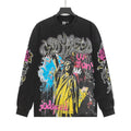 Godspeed Washed Black Graphic Long-Sleeve T-Shirt