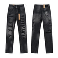 Ksubi Black Washed Distressed Slim Tapered Jeans