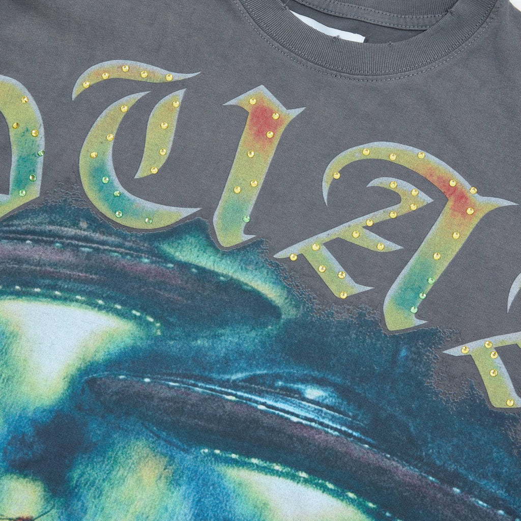 DUAA Cowboy Graphic Gray Short-Sleeve T-Shirt