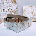 DIOR 25S BELT 20 MM IN GREY BROWN CALFSKIN 572894