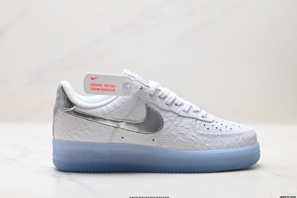 Nike Air Force 1 Low White Ice Blue Unisex Sneakers Style 06