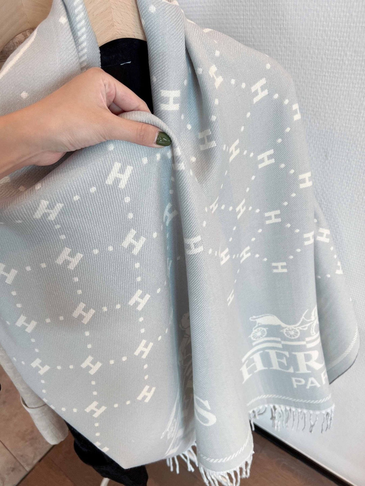 Hermès Fringed Logo Scarf