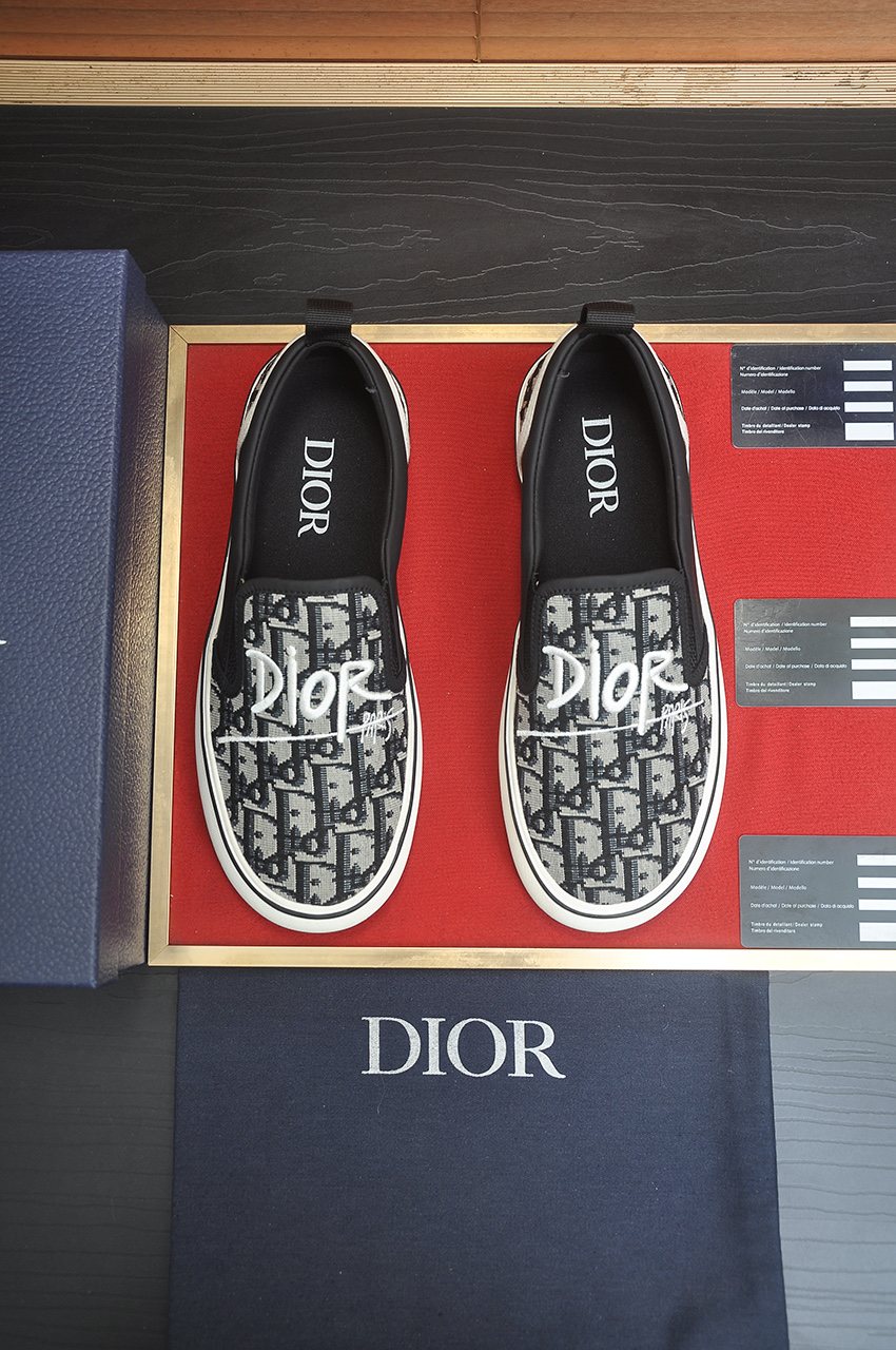 Dior Patterned Slip-On Sneakers