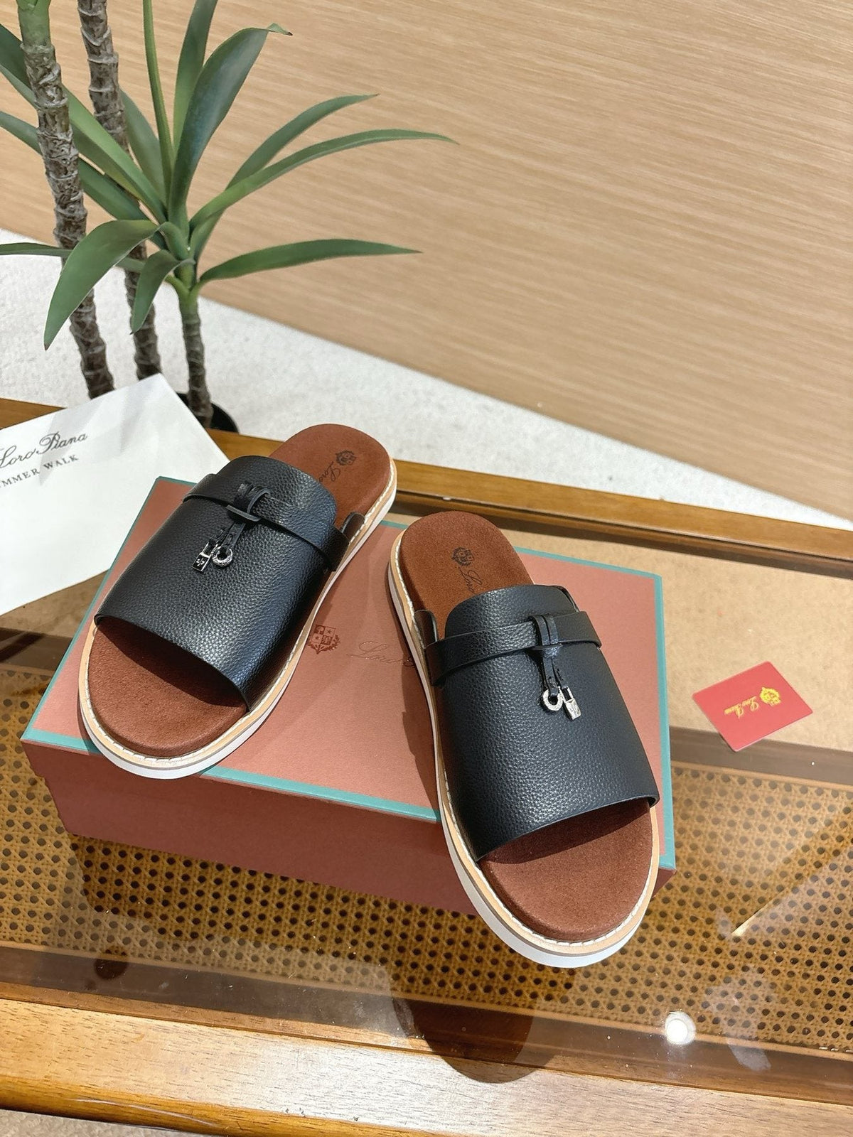 Loro Piana Men's Cross-Strap Mule Sandals