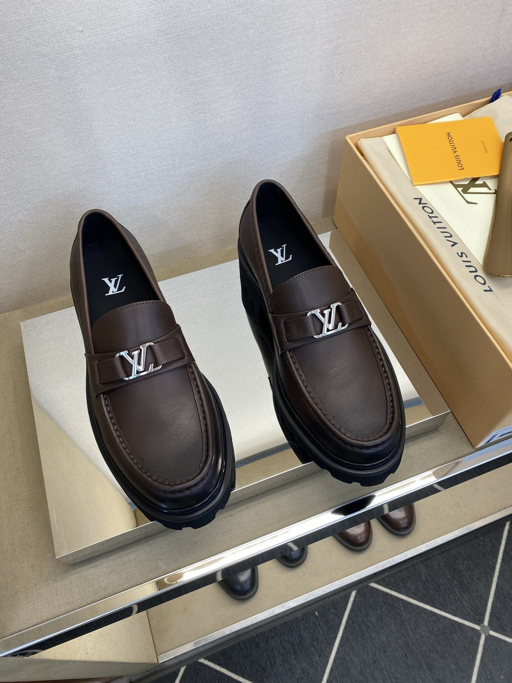 Louis Vuitton Men's Metal Logo Loafers