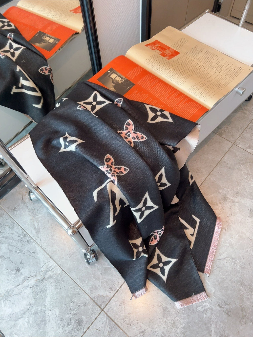 Louis Vuitton Monogram Fringed Scarf